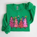  Colorful Christmas Tree Retro Santa Winter Xmas Festive Ornament Artwork Edition Sweatshirt