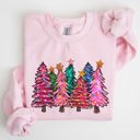  Colorful Christmas Tree Retro Santa Winter Xmas Festive Ornament Artwork Edition Sweatshirt