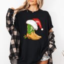 Medium Black Cowboy Boots Christmas Santa Country Western Xmas Holiday Edition Comfort Colors Tee