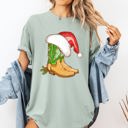 XXXL Bay Light Sage Cowboy Boots Christmas Santa Country Western Xmas Holiday Edition Comfort Colors Tee