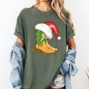 Medium Moss Dark Green Cowboy Boots Christmas Santa Country Western Xmas Holiday Edition Comfort Colors Tee