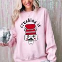 Small Light Pink Crushing It Retro Nutcracker Christmas Ballet Winter Santa Xmas Holiday Edition Sweatshirt