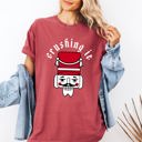  Crushing It Retro Nutcracker Christmas Ballet Winter Santa Xmas Comfort Colors Tee
