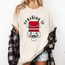 Small Ivory Cream Crushing It Retro Nutcracker Christmas Ballet Winter Santa Xmas Comfort Colors Tee