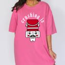 Small Crunchberry Pink Crushing It Retro Nutcracker Christmas Ballet Winter Santa Xmas Comfort Colors Tee