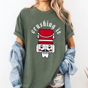 XXL Moss Dark Green Crushing It Retro Nutcracker Christmas Ballet Winter Santa Xmas Comfort Colors Tee