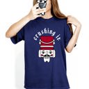 Large Navy Crushing It Retro Nutcracker Christmas Ballet Winter Santa Xmas Comfort Colors Tee