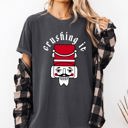 XXXL Pepper Dark Gray Crushing It Retro Nutcracker Christmas Ballet Winter Santa Xmas Comfort Colors Tee