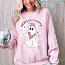 XXL Light Pink Dead Inside But It's Christmas Ghost Santa Bougie Winter Xmas Holiday Vibes Edition Sweatshirt