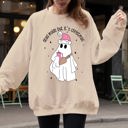 Medium Sand Dead Inside But It's Christmas Ghost Santa Bougie Winter Xmas Holiday Vibes Edition Sweatshirt