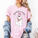 Small Blossom Light Pink Dead Inside But It's Christmas Ghost Bougie Santa Xmas Graphic Quote Comfort Colors Tee