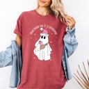Small Crimson Red Dead Inside But It's Christmas Ghost Bougie Santa Xmas Graphic Quote Comfort Colors Tee