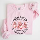 XXXL Light Pink Farm Fresh Christmas Tree, Cake, Winter, Santa, Xmas Collection Graphic Sweatshirt