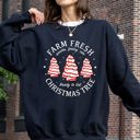 XL Black Farm Fresh Christmas Tree, Cake, Winter, Santa, Xmas Collection Graphic Sweatshirt