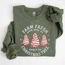 XL Military Green Farm Fresh Christmas Tree, Cake, Winter, Santa, Xmas Collection Graphic Sweatshirt