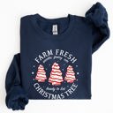 XXL Navy Farm Fresh Christmas Tree, Cake, Winter, Santa, Xmas Collection Graphic Sweatshirt