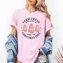 Medium Blossom Light Pink Farm Fresh Christmas Tree And Cake Winter Santa Xmas Scene With Festive Farmhouse Charm Comfort Colors Tee