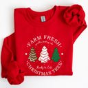 XL Red Farm Fresh Christmas Tree, White And Green Cakes, Winter, Santa, Xmas Sweatshirt