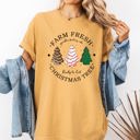  Farm Fresh Christmas Tree White And Green Cakes Winter Santa Xmas Vintage Holiday Comfort Colors Tee