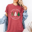 Large Crimson Red Farm Fresh Christmas Tree White And Green Cakes Winter Santa Xmas Vintage Holiday Comfort Colors Tee