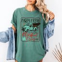 XL Light Green Farm Fresh Christmas Trees Vintage Retro Santa Winter Xmas Nostalgic Holiday Comfort Colors Tee