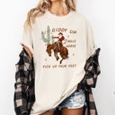 XL Ivory Cream Giddy Up Jingle Horse Santa Christmas Rocking Around Cowboy Country Western Xmas Comfort Colors Tee