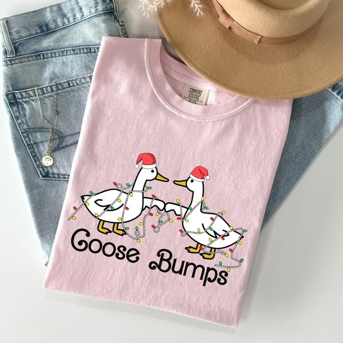 Goose Fist Bumps Christmas Santa Xmas Festive Holiday Cheer Limited Edition Comfort Colors Tee