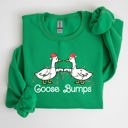 XL Irish Bright Green Goose Fist Bumps Christmas Santa Xmas Festive Seasonal Holiday Cheer Cozy Sweatshirt