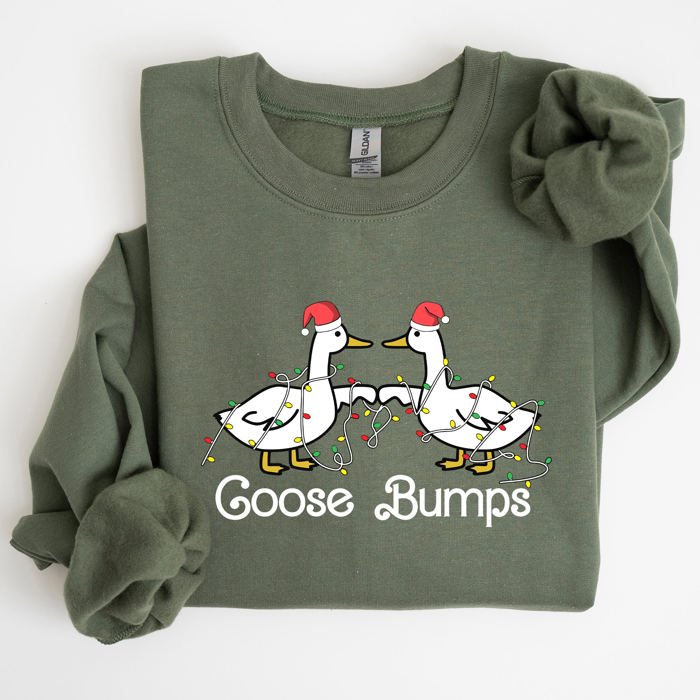 Goose Fist Bumps Christmas Santa Xmas Festive Seasonal Holiday Cheer Cozy Sweatshirt