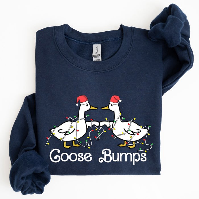 Goose Fist Bumps Christmas Santa Xmas Festive Seasonal Holiday Cheer Cozy Sweatshirt