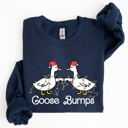 XL Navy Goose Fist Bumps Christmas Santa Xmas Festive Seasonal Holiday Cheer Cozy Sweatshirt