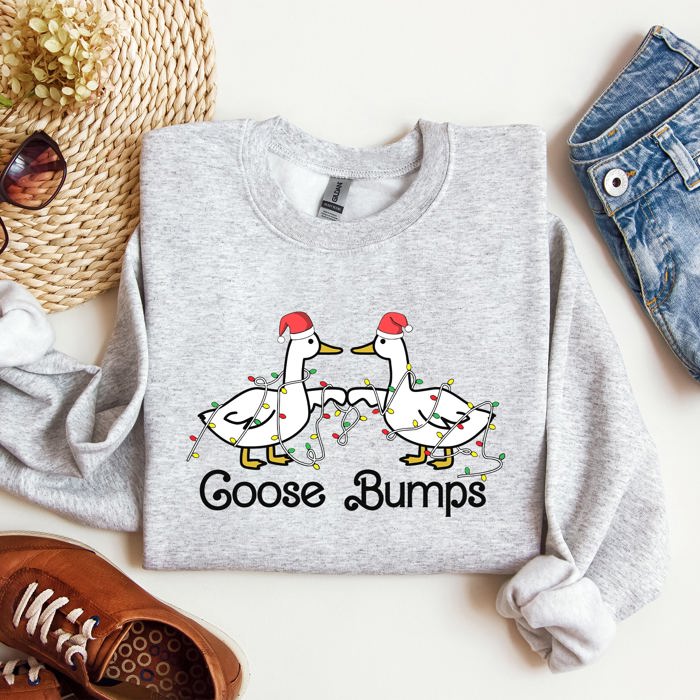 Goose Fist Bumps Christmas Santa Xmas Festive Seasonal Holiday Cheer Cozy Sweatshirt