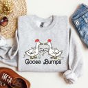 Large Ash Light Gray Goose Fist Bumps Christmas Santa Xmas Festive Seasonal Holiday Cheer Cozy Sweatshirt