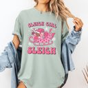 Medium Bay Light Sage Groovy Sleigh Girl Sleigh Christmas Coffee Winter Snow Xmas Holiday Comfort Colors Tee