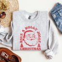Small Ash Light Gray Have A Holly Jolly Christmas Classic Retro Santa Winter Xmas Cozy Vintage Holiday Spirit Sweatshirt
