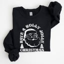 Small Black Have A Holly Jolly Christmas Classic Retro Santa Winter Xmas Cozy Vintage Holiday Spirit Sweatshirt