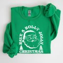 XL Irish Bright Green Have A Holly Jolly Christmas Classic Retro Santa Winter Xmas Cozy Vintage Holiday Spirit Sweatshirt