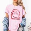 XXL Blossom Light Pink Have A Holly Jolly Christmas Holiday Classic Retro Santa Winter Xmas Comfort Colors Tee