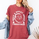 Large Crimson Red Have A Holly Jolly Christmas Holiday Classic Retro Santa Winter Xmas Comfort Colors Tee
