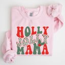 XL Light Pink Holly Jolly Mama Christmas Winter Santa Xmas Cozy Holiday Family Gatherings Festive Cheer Sweatshirt