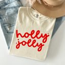 Large Ivory Cream Holly Jolly Retro Christmas Classic Winter Santa Xmas Holiday Cheer Comfort Colors Tee