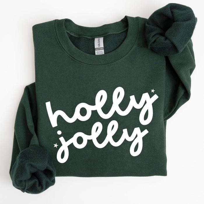 Holly Jolly Retro Christmas Classic Winter Santa Xmas Holiday Edition Sweatshirt