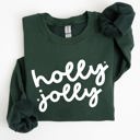 Small Forest Green Holly Jolly Retro Christmas Classic Winter Santa Xmas Holiday Edition Sweatshirt