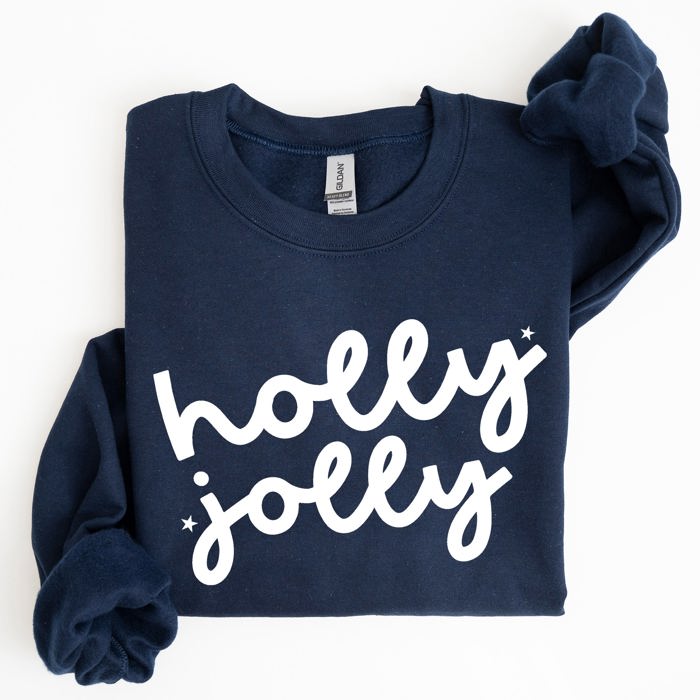 Holly Jolly Retro Christmas Classic Winter Santa Xmas Holiday Edition Sweatshirt