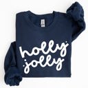 XL Navy Holly Jolly Retro Christmas Classic Winter Santa Xmas Holiday Edition Sweatshirt