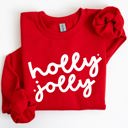 Small Red Holly Jolly Retro Christmas Classic Winter Santa Xmas Holiday Edition Sweatshirt