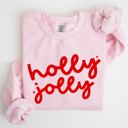 XXXL Light Pink Holly Jolly Retro Christmas Classic Winter Santa Xmas Holiday Edition Sweatshirt