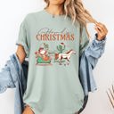 XXL Bay Light Sage Howdy Christmas Cowboy Santa Western Sleigh Horse Country Xmas Comfort Colors Tee