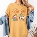 XXXL Mustard Howdy Christmas Cowboy Santa Western Sleigh Horse Country Xmas Comfort Colors Tee