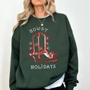  Howdy Holidays Christmas Cowboy Boot Country Western Xmas Graphic Premium Sweatshirt